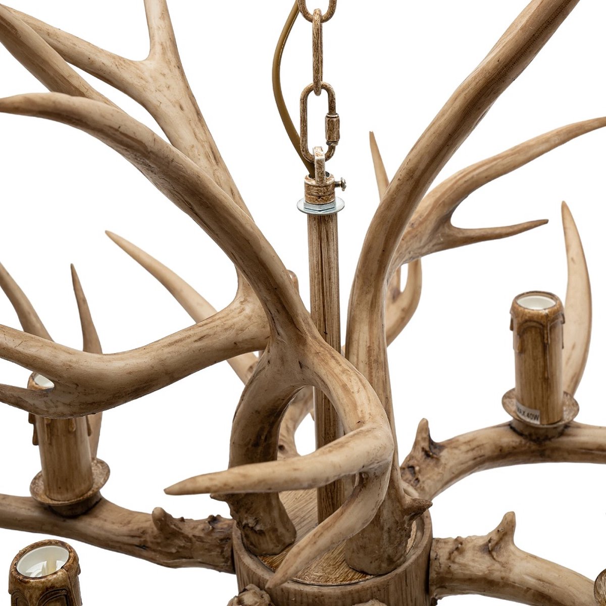 Wooden Chandelier - 6 Arm Wooden Chandelier - Deer Horn Style - 75 cm - Pendant Light - Living Room Lamp - Modern Lamp