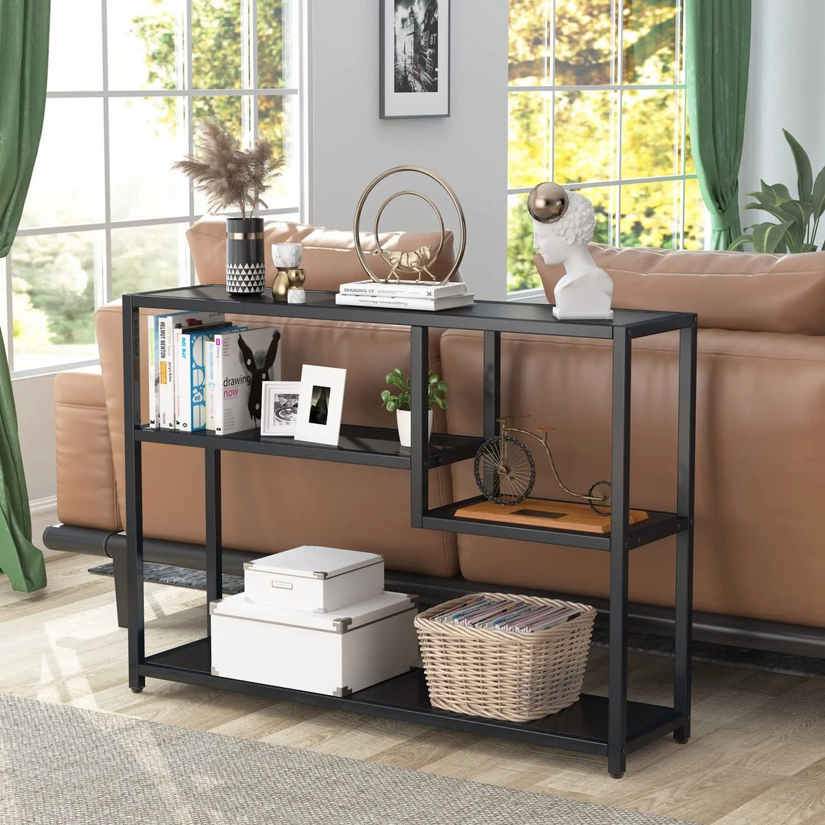 Sidetable - Salontafel - Bijzettafel - Bank Tafeltje - Koffietafel - Rechthoek - Banktafel - Zwart