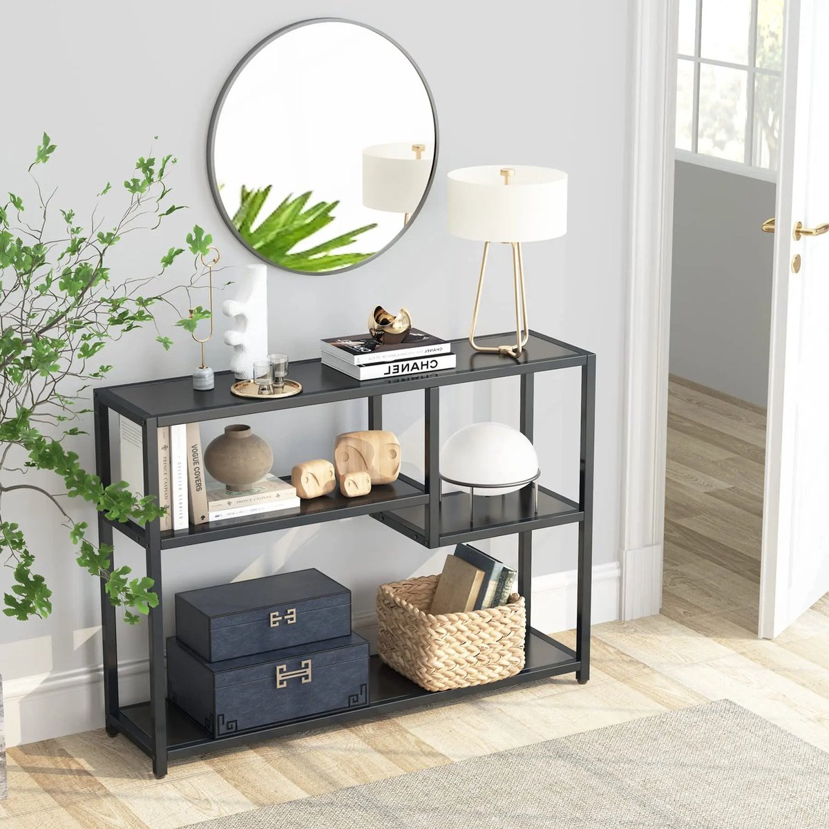 Sidetable - Salontafel - Bijzettafel - Bank Tafeltje - Koffietafel - Rechthoek - Banktafel - Zwart