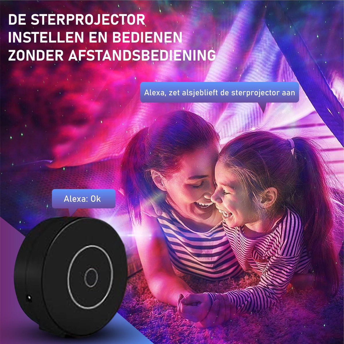Sterrenhemel projector - Sterrenhemel - Plafond Projector - Sterrenlamp met APP & spraakbesturing - Ruimte Hemel projector - Galaxy Sky Stars - Verlichting - Ontspanning - TikTok bekende projector - Nachtlampje Kinderen - Slaaptrainer - Night Light