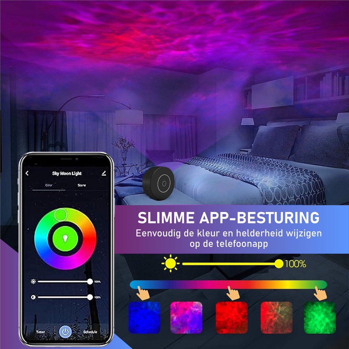 Sterrenhemel projector - Sterrenhemel - Plafond Projector - Sterrenlamp met APP & spraakbesturing - Ruimte Hemel projector - Galaxy Sky Stars - Verlichting - Ontspanning - TikTok bekende projector - Nachtlampje Kinderen - Slaaptrainer - Night Light