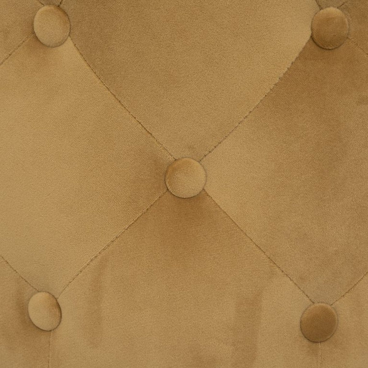 Fluwelen poef gecapitonneerd – Oker Geel – Ø 40 cm x H 40 cm