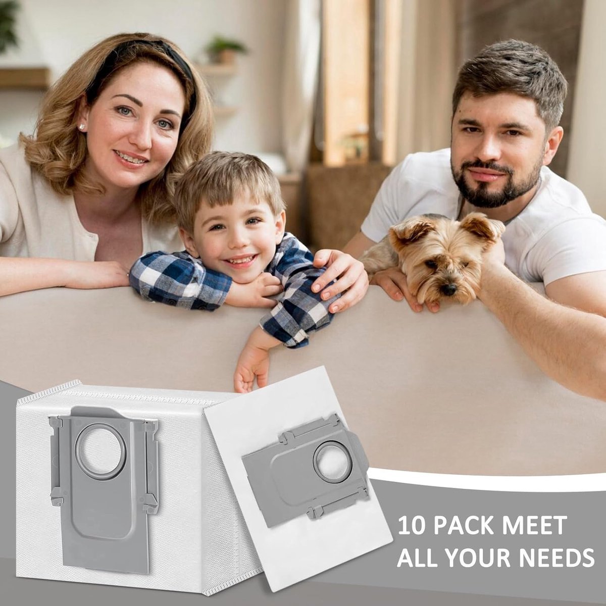 10x Roborock Stofzuigerzakken voor S8+/S8 Pro Ultra/S7 MaxV Ultra/S7 Pro Ultra/Q7+/Q7 Max+/Q8 Max+/ Q5 Pro+ stofzuiger afzuigstation, stofzak, reserveonderdelen, accessoires voor Roborock