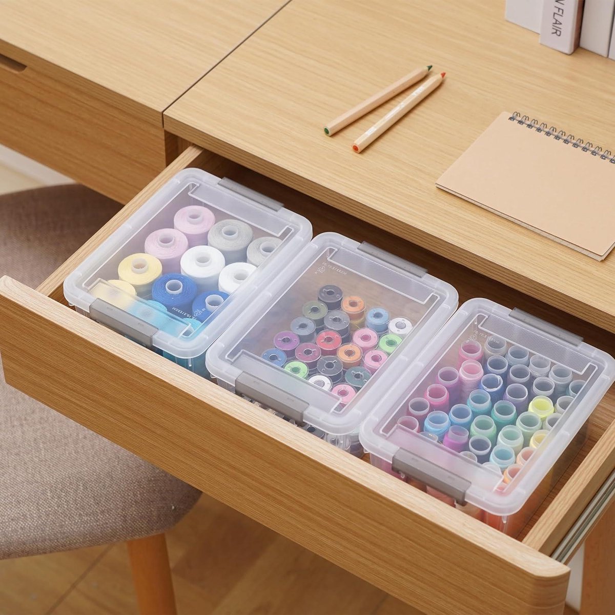 125 l Citylife Opbergdozen set voor kleine onderdelen - 10 stuks met deksel en handgreep - transparant - stapelbaar - elastisch en robuust plastic - Lego en knutselspullen. transparante doos