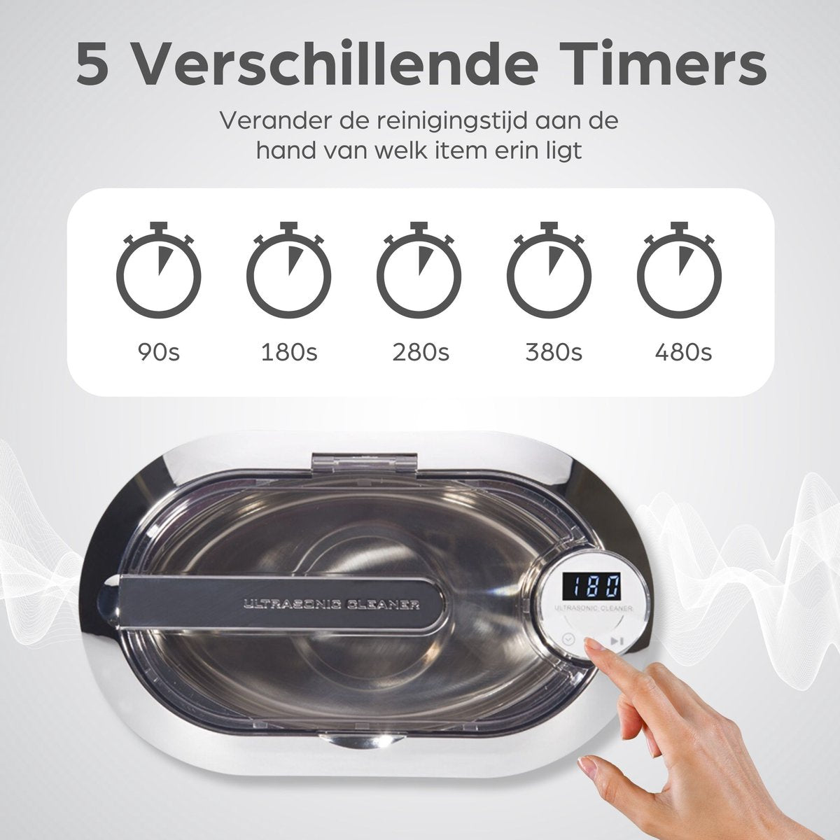 Ultrasone Reiniger 700 ml - Kunstgebittenreiniger - Mondbeugelreiniger - Ultrasonic Cleaner - ultrasone reiniger - sieraden - brillen