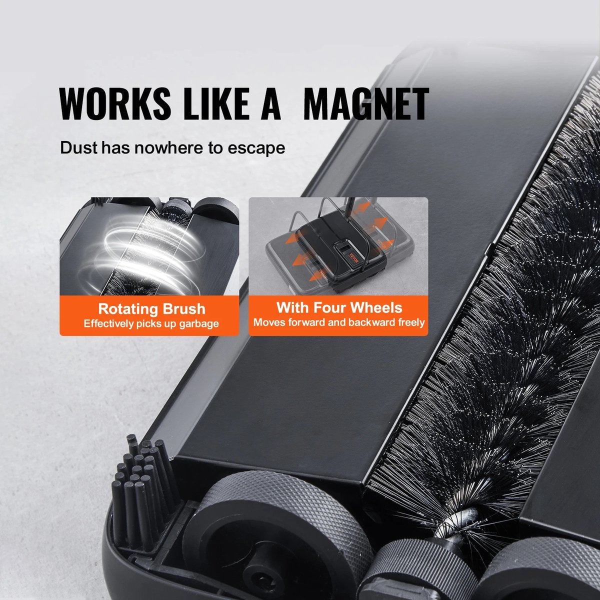 Carpet cleaner - Stain remover - Carpet sweeper - Floor cleaning - 300ml - Vacuum cleaner - With collection tray - Cordless