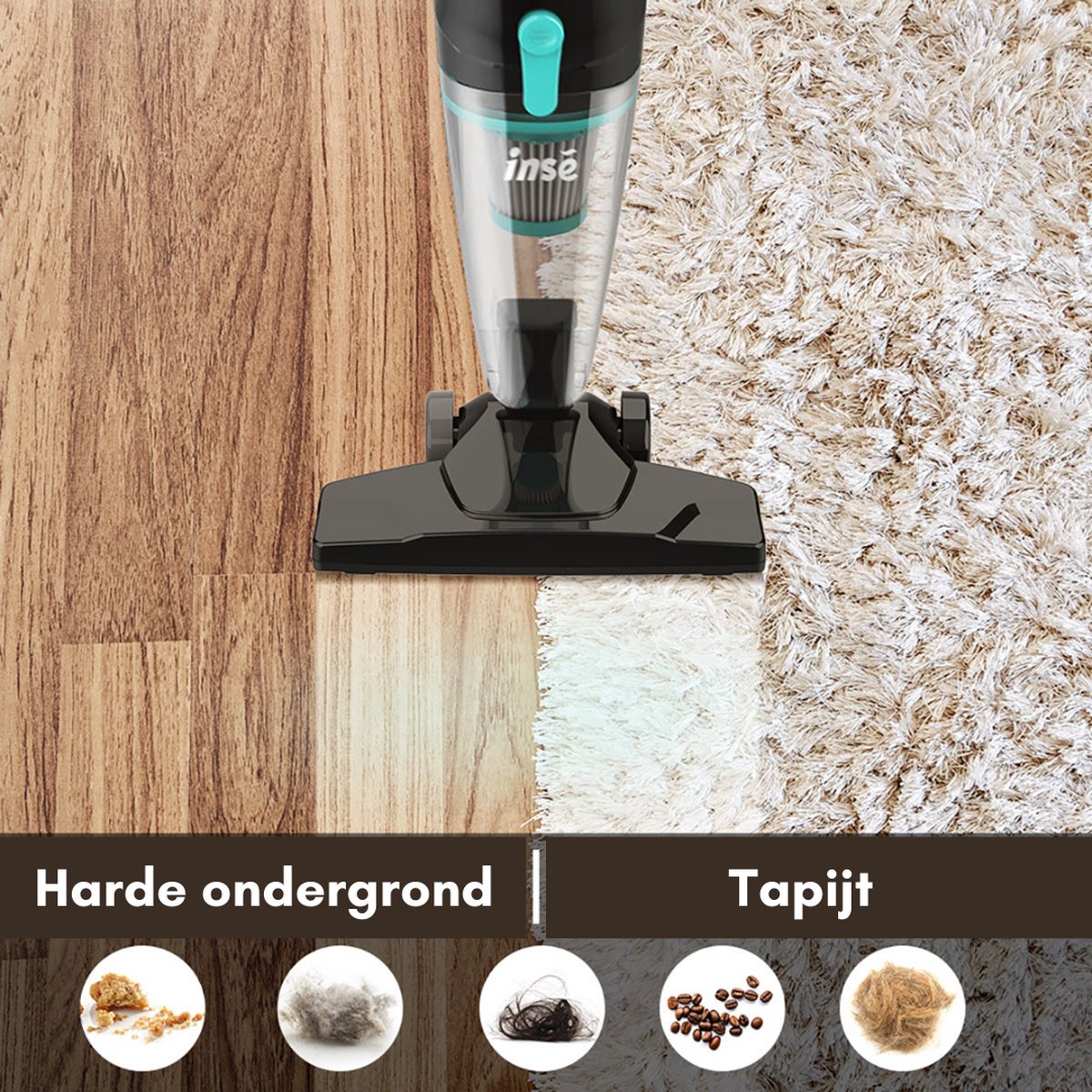 Corded Stick Vacuum Cleaner - Handheld Vacuum Cleaner with Pole - Best-Selling Crumb Sweeper - Crumb Sweeper - Black