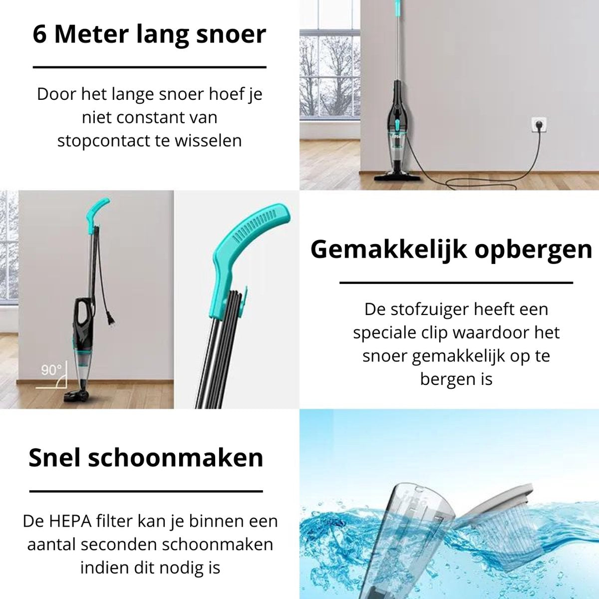 Corded Stick Vacuum Cleaner - Handheld Vacuum Cleaner with Pole - Best-Selling Crumb Sweeper - Crumb Sweeper - Black