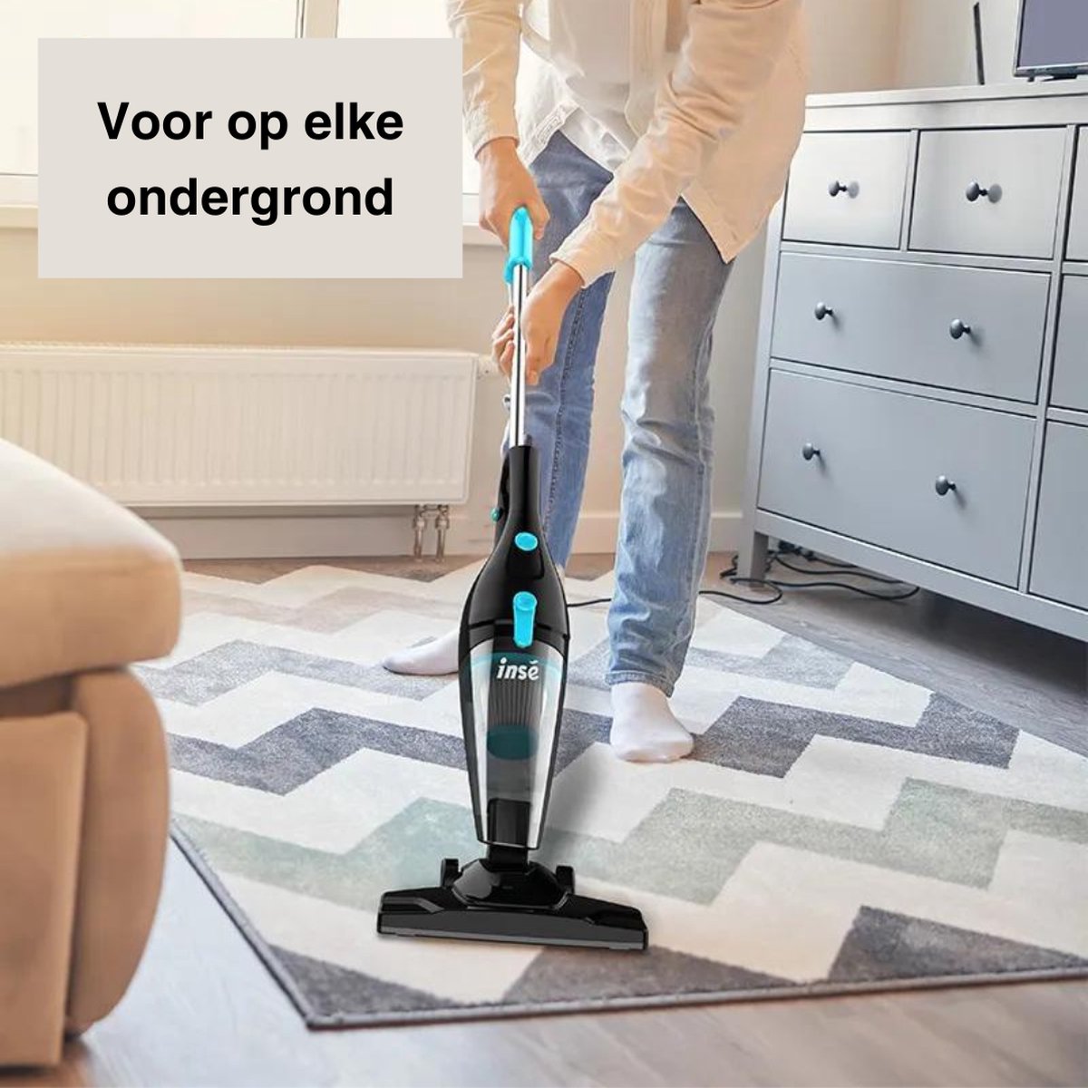 Corded Stick Vacuum Cleaner - Handheld Vacuum Cleaner with Pole - Best-Selling Crumb Sweeper - Crumb Sweeper - Black