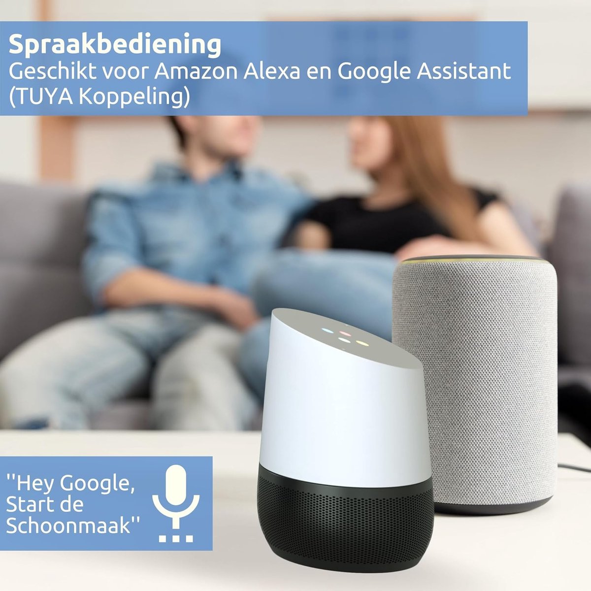 Robotstofzuiger - Dweilfunctie - Compatibel met Alexa - 2 uur batterijduur - App-bediening - 2000pa - Klimfunctie van 15º - Hepa filter - Huishouden - Zwart -
