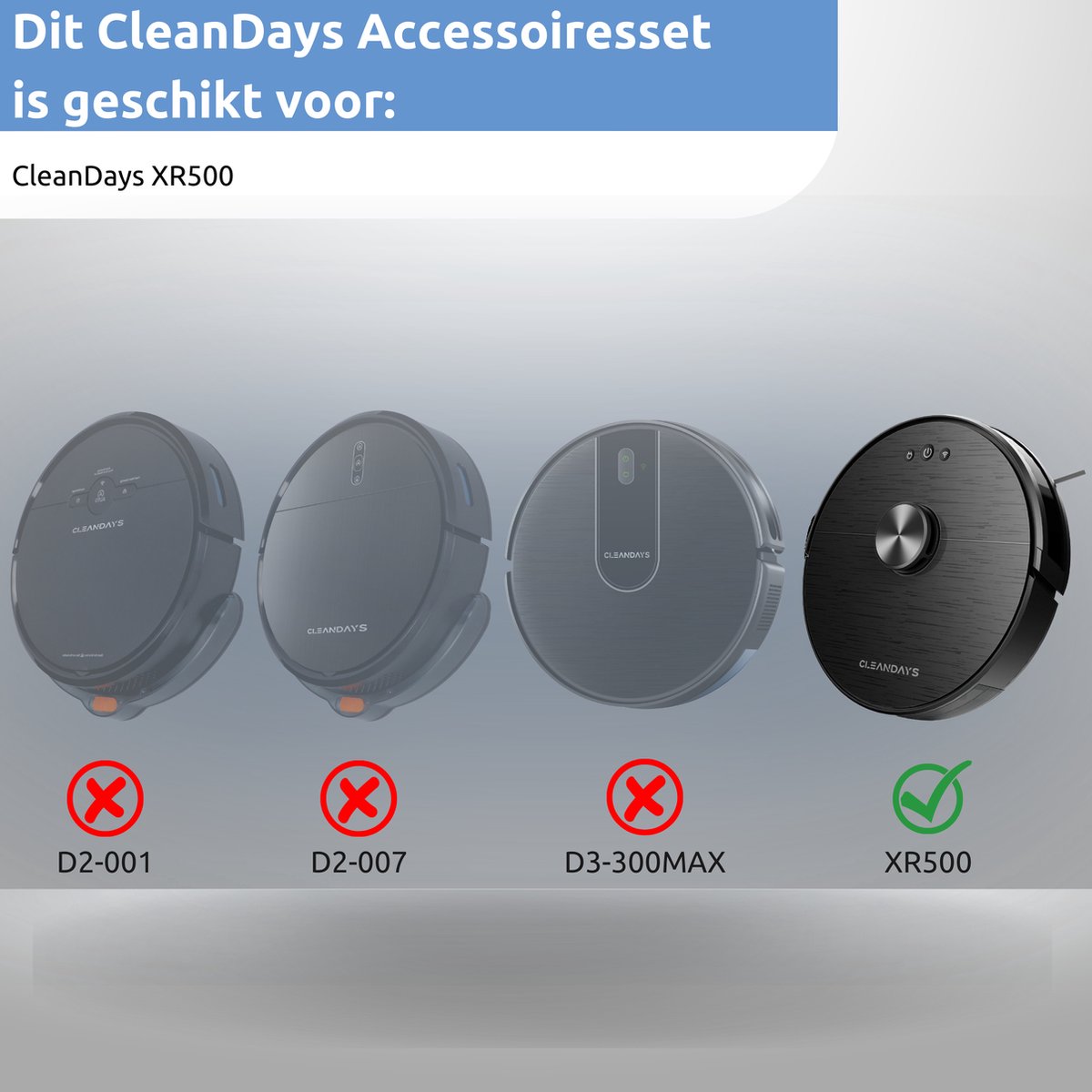 XR-500 Accessoireset - Geschikt voor CleanDays Robotstofzuiger XR-500 - Onderhoudsset - 12-delig