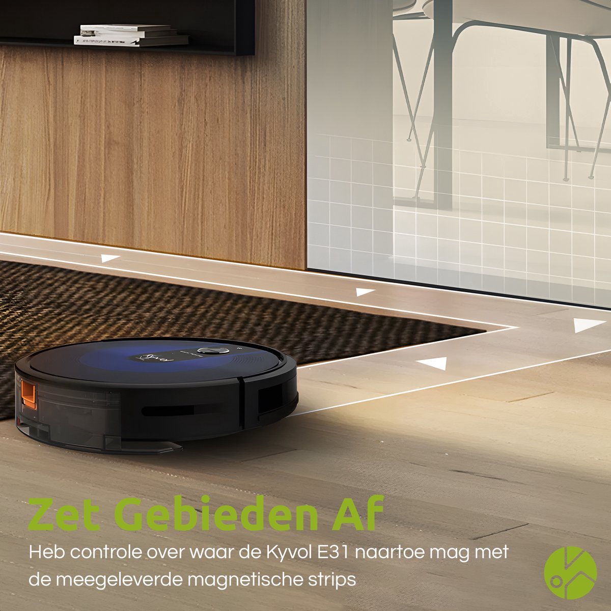Kyvol E31 smart robotstofzuiger/dweilrobot met oplaadstation - zwart