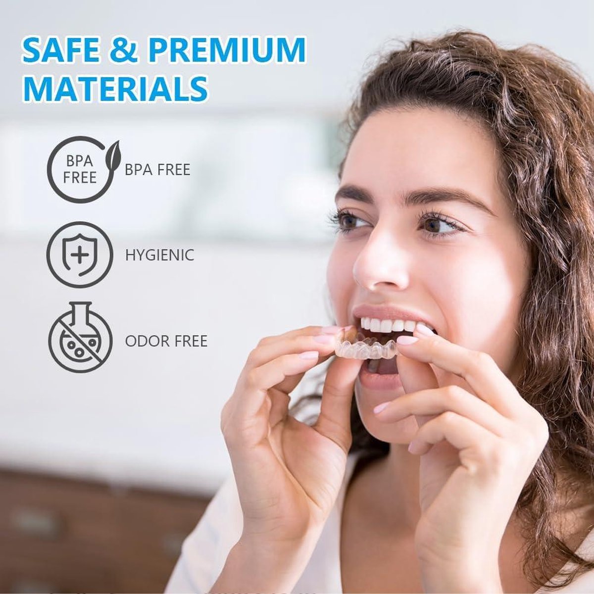 Gebitsbeschermer tegen tandenknarsen 4-Pack Splint Nachtsplint Bijtsplint Voor Mondbeschermer Snurkbeugel 2 Maten - ACWOO Grind Guard