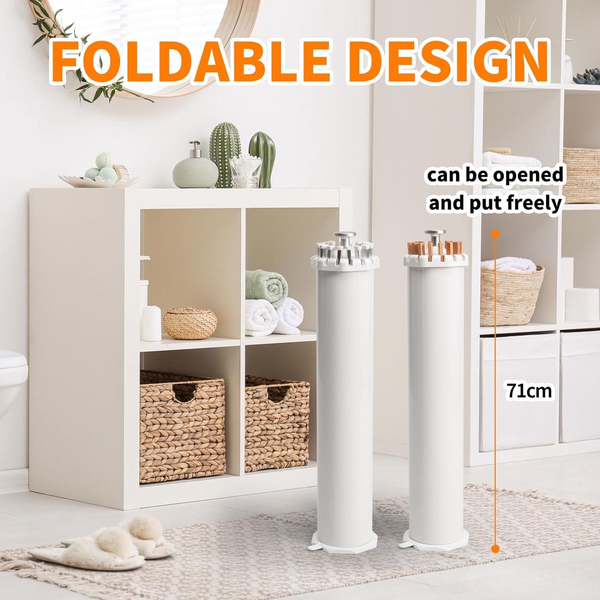 wasrek - droogrek - wasrek inklapbaar - droogrek inklapbaar - droogtoren - mooi design - makkelijk op te bergen - wit / hout