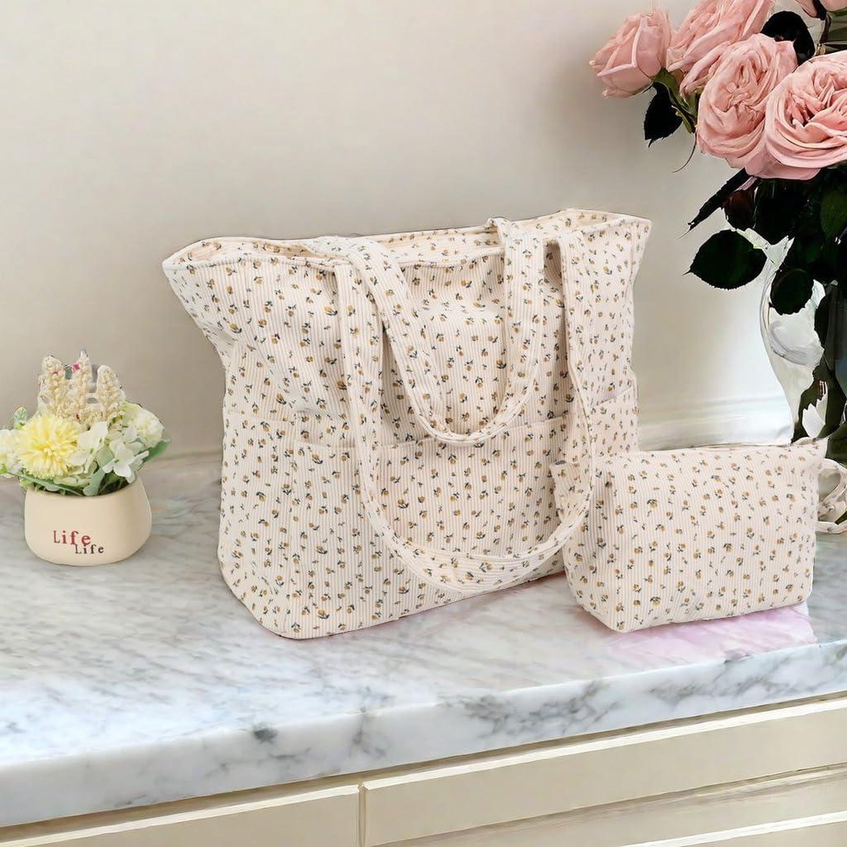 Large strandtas dames - schoudertas met ritssluiting - waterdicht en zanddicht - handtas voor gym en zwembad - met nat vak - reizen zwembad Tote bag met rits