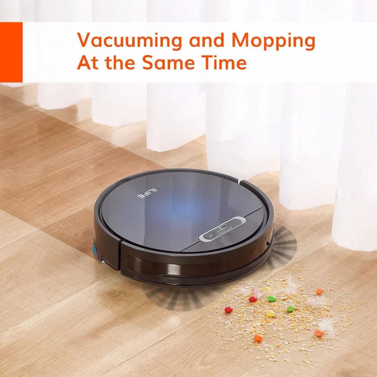 Robotstofzuiger - Moederdag Cadeau - ILIFE B5 Max - App-bediening - Robotstofzuiger Met Laadstation - 2000Pa - Slank - 76 mm - Stofzuiger - 120 minuten - G Slam-navigatiesysteem - Zwart