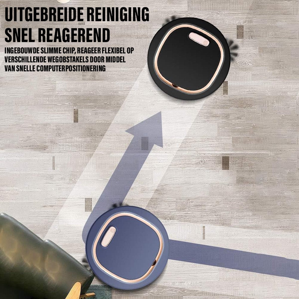 Robotstofzuiger met dweilfunctie - Robotstofzuiger huisdieren - Slimme navigatie - Zwart - Veegfunctie - Geschikt voor honden- en kattenharen - Dweilfunctie