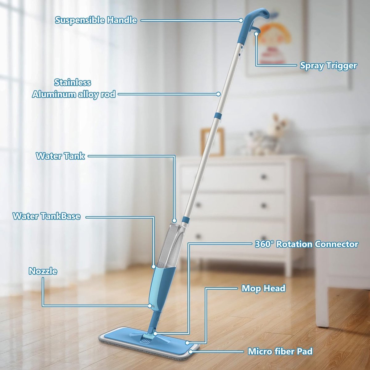Electric Mop - Electric Mop Floor Cleaner - Electric Mop - Mop Device