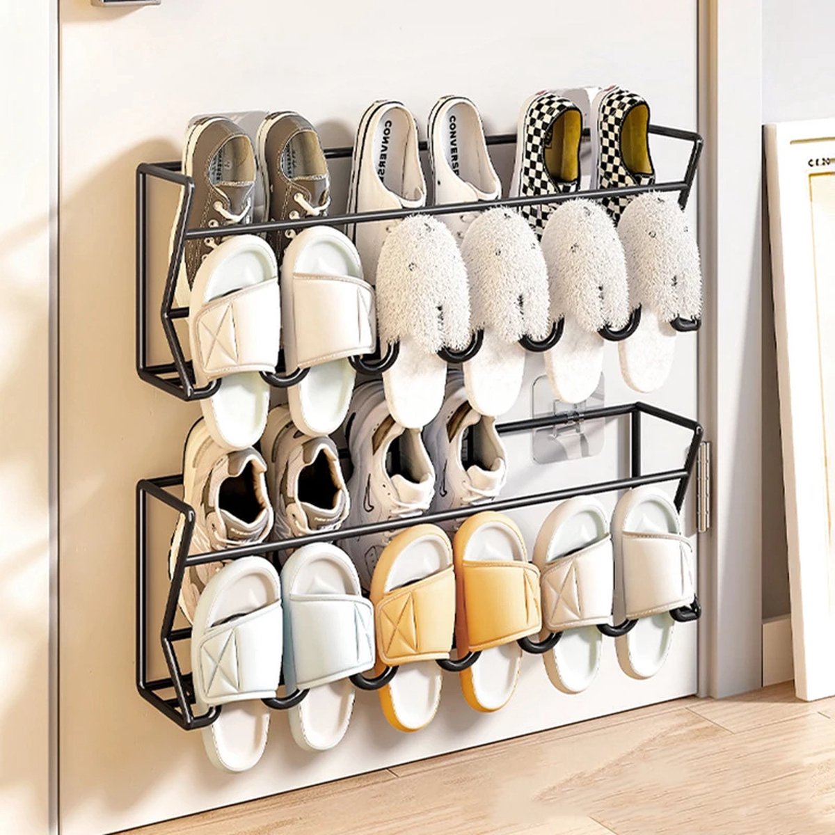 Shoe Rack - Shoe Storage Rack - Rack for Shoes - Storage Rack - Wall Mount - Organizer - Black