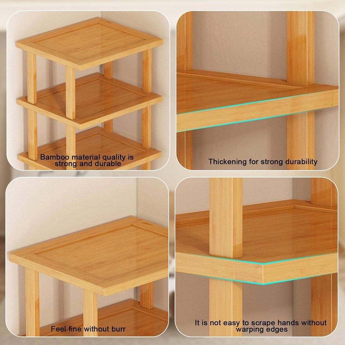 Schoenenrek 7-laags - Ruimtebesparend Verticaal Bamboe - Ingang Woonkamer Slaapkamer - 25 x 23 x 115 cm schoenenopslag garage