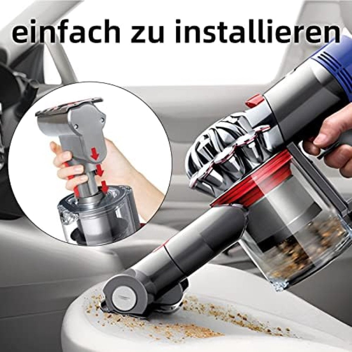 Mini-turbinemondstuk voor Dyson V7/V8/V10/V11/V15 stofzuiger, Quick Release borstelrol voor bank, autostoel, stoel, verwijdert mijten en allergenen
