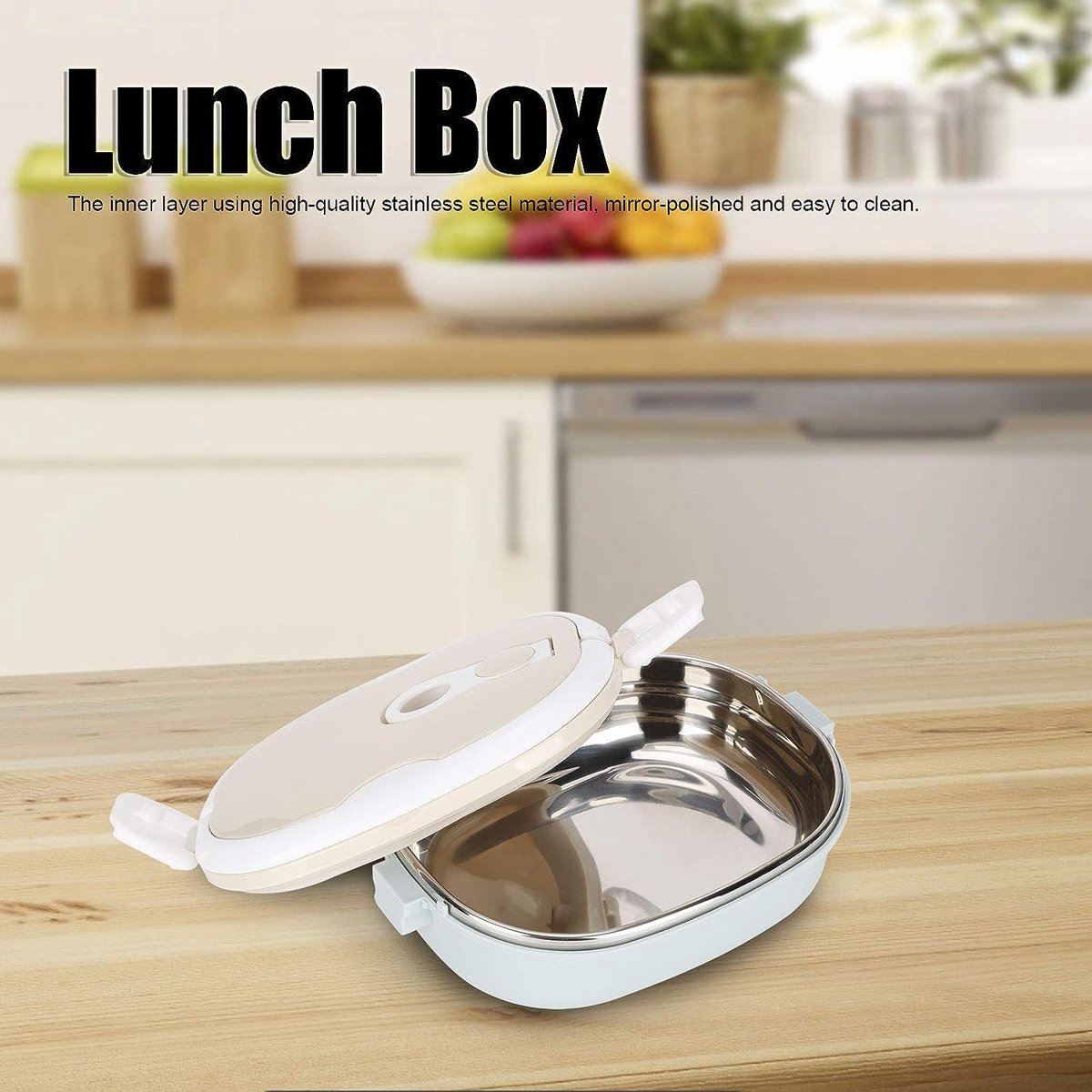 Thermos Bento-lunchbox met roestvrijstalen thermische isolatie, enkellaags 900 ml voedselcontainer voor kinderen, volwassenen, studenten, houdt voedsel warm, geschikt voor werk, school, kantoor