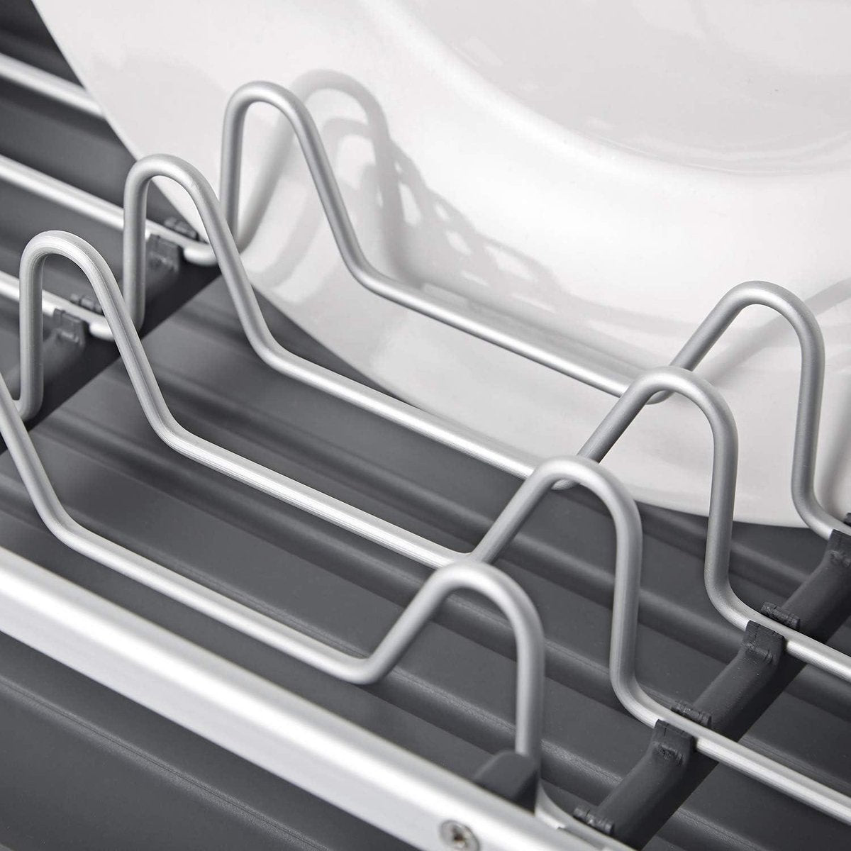 Afwasrek voor servies en bestek aluminium met anti-roest coating, geschikt voor op een klein aanrecht