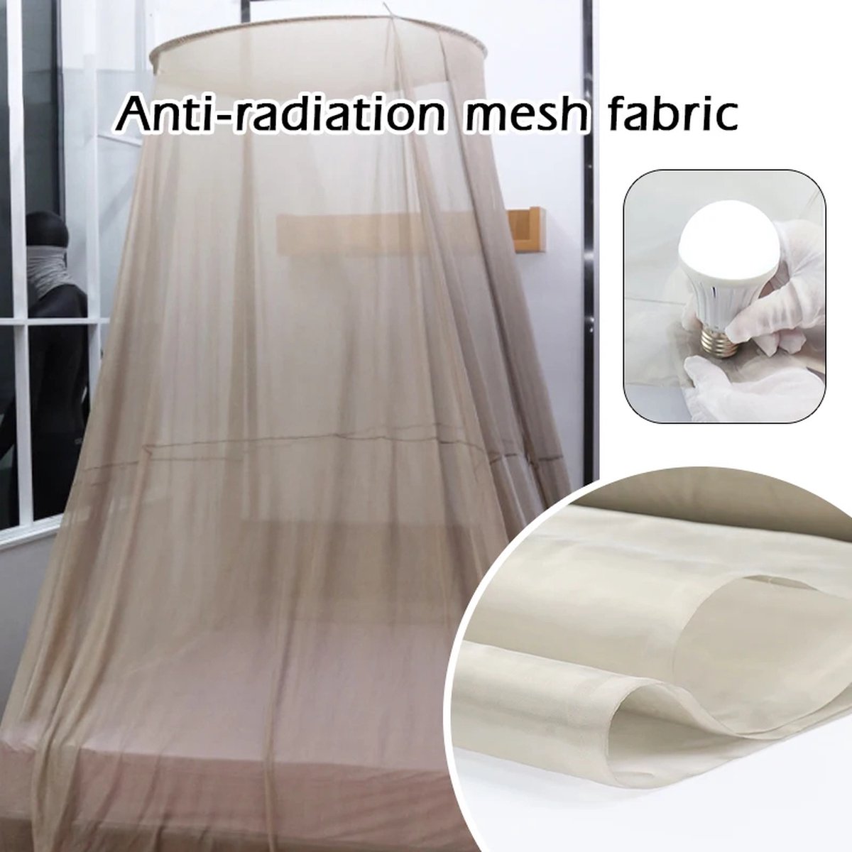 5 Meter Anti-straling Gordijn 100% Zilvervezel Mesh Stof Afscherming Anti Schadelijk Signaal EMF Verminderen Luifel Duurzame Gebreide Stof Voor Veilige Gezonde Leefomgeving