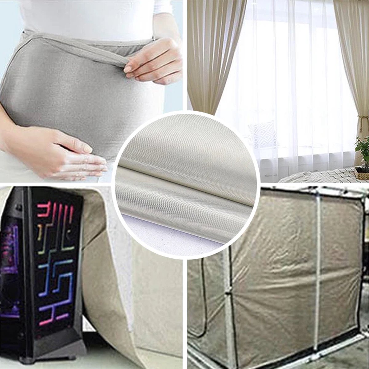 5 Meter Anti-straling Gordijn 100% Zilvervezel Mesh Stof Afscherming Anti Schadelijk Signaal EMF Verminderen Luifel Duurzame Gebreide Stof Voor Veilige Gezonde Leefomgeving