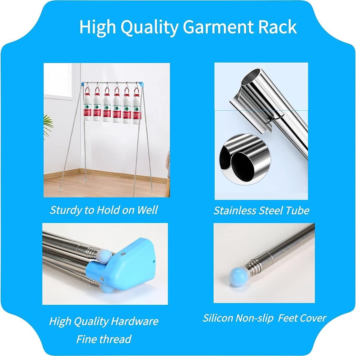 Droogrek - met Stang - Inklapbaar Wasrek - Extra Groot Droogrek - Extra stevig en licht - Geschikt voor reizen - Inklapbaar Droogrek - Mini - 135*90*73cm - Staand Kleding Wasdroogrek - Droogtoren - kleding droogrek - Badkamer/Balkon/Binnen/Buiten