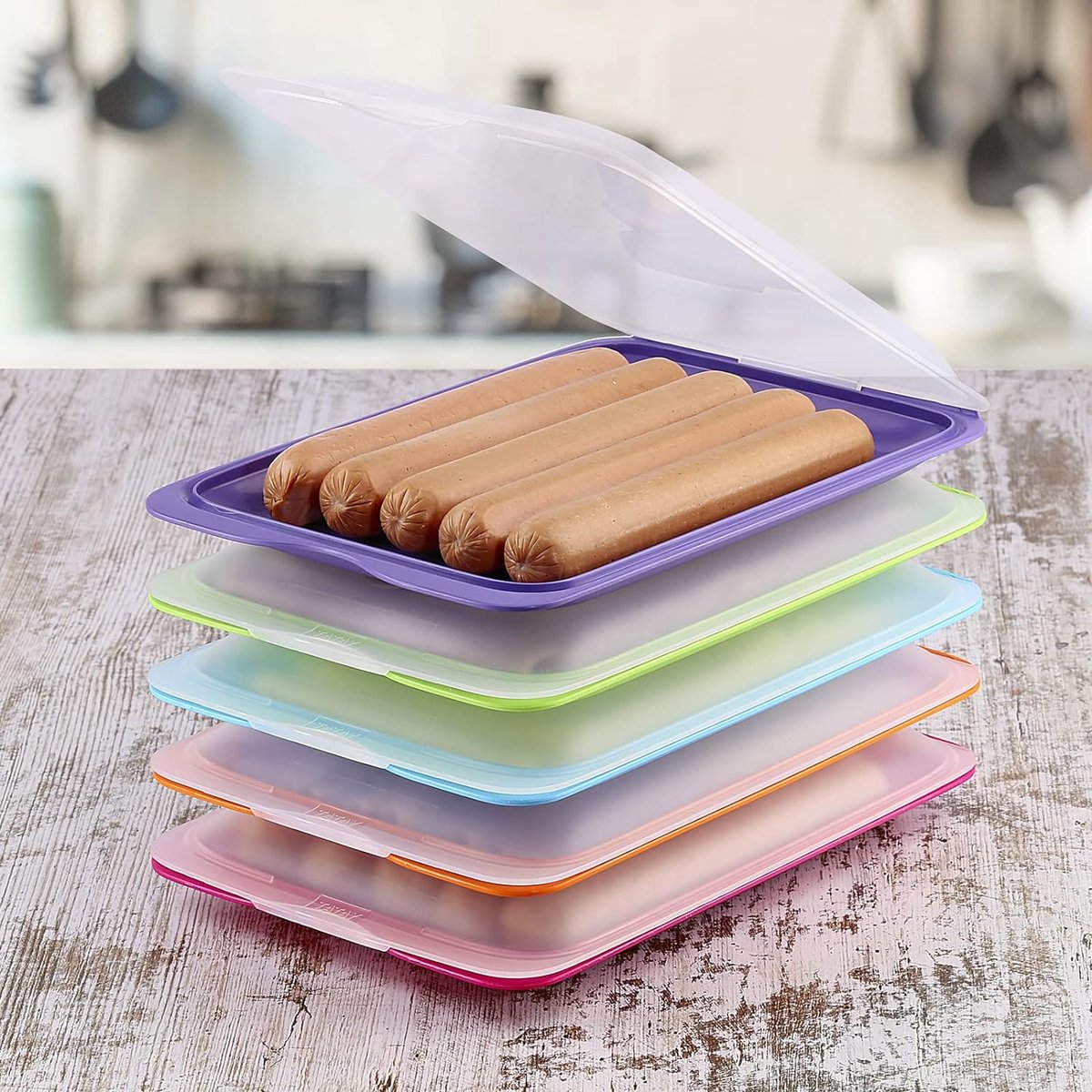 High-quality fresh food containers for deli meats Fresh System. Optimal storage in the refrigerator, dimensions 17 x 3.2 x 25.2 cm (8x Practic)