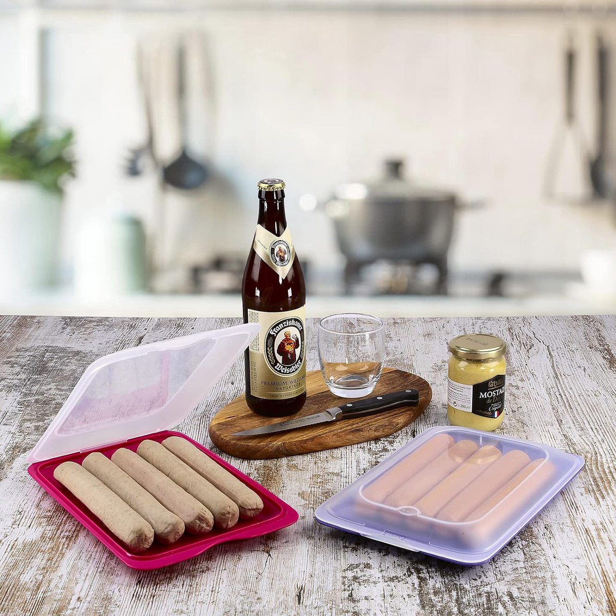High-quality fresh food containers for deli meats Fresh System. Optimal storage in the refrigerator, dimensions 17 x 3.2 x 25.2 cm (8x Practic)