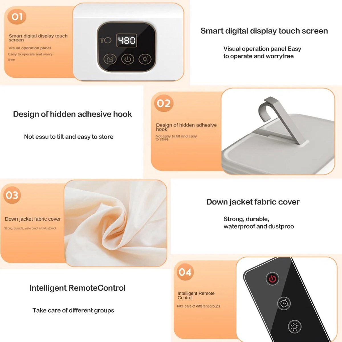 Multifunctionele Droger - Elektrische Wasdroger - Draagbare Compacte Wasdroger - Tijdsinstelling - Beige