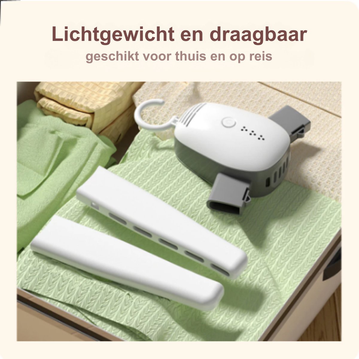 P&P Goods Mini Droger – Mini Wasdroger – Kleine Droger – Elektrische Warme Wasdroger – Slimme Wasdroger – Ideaal Voor Op Reis – Draagbaar – Compact – 240V – 150W – Draagcapaciteit tot 5KG – Wit