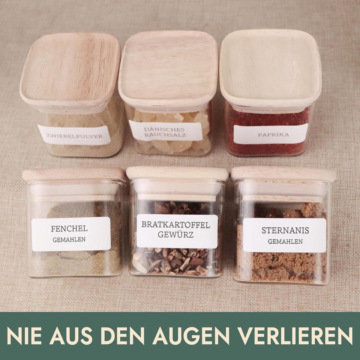 Kruidenpotjes met Stickers waterdicht zelfklevend etiketten vierkant wit 120 stuks - Celeko Kruidenetiketten Kruidenpotjes met Stickers
