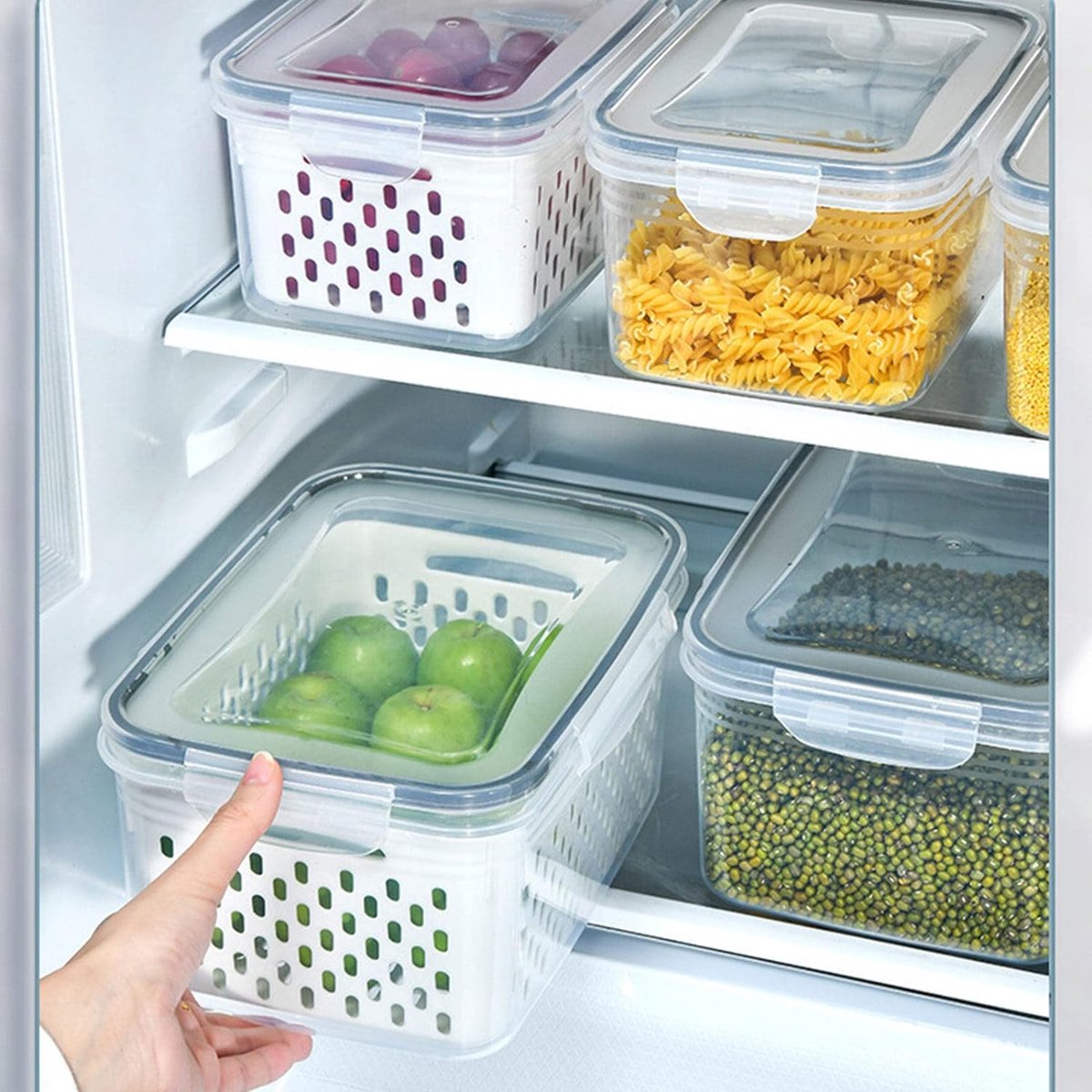 Refrigerator Organizer Bins, Clear Organizer Bins for Refrigerator Storage in Kitchen, Pantry, Laundry Room, Bathroom, 3 Pcs