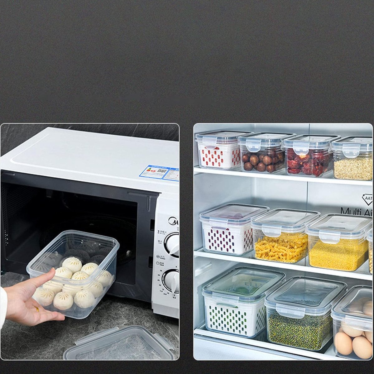 Refrigerator Organizer Bins, Clear Organizer Bins for Refrigerator Storage in Kitchen, Pantry, Laundry Room, Bathroom, 3 Pcs