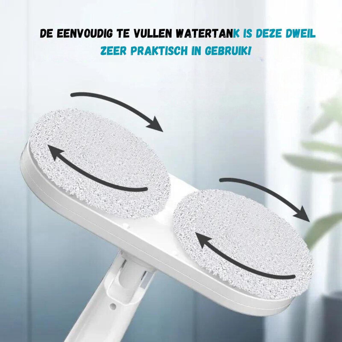 Electric Mop - Spray Mop - Mopping System - Mop Set including Mop Cloths - Mops & Floor Wipers - Mop Handle - White