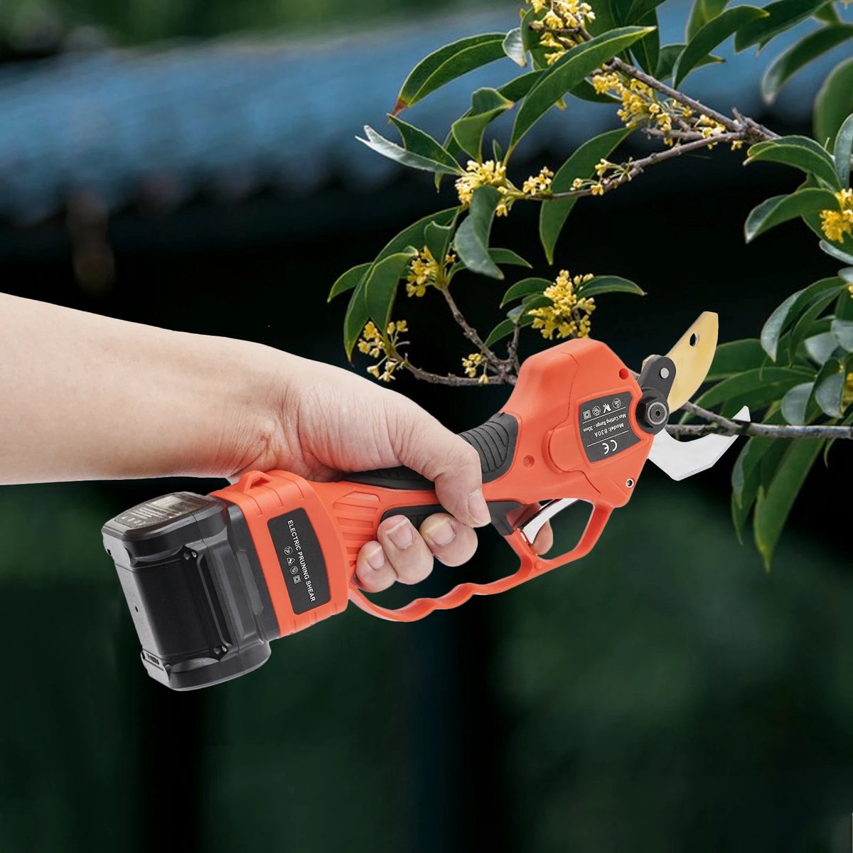 Eszenzicsâ„¢ Telescopische Snoeischaar - Incl. 2 Accu's 21V - Elektrisch - Krachtig 2000mAh - 400W - Tot 190cm en 30mm - Snijsnelheid Instelbaar - Beveiligd