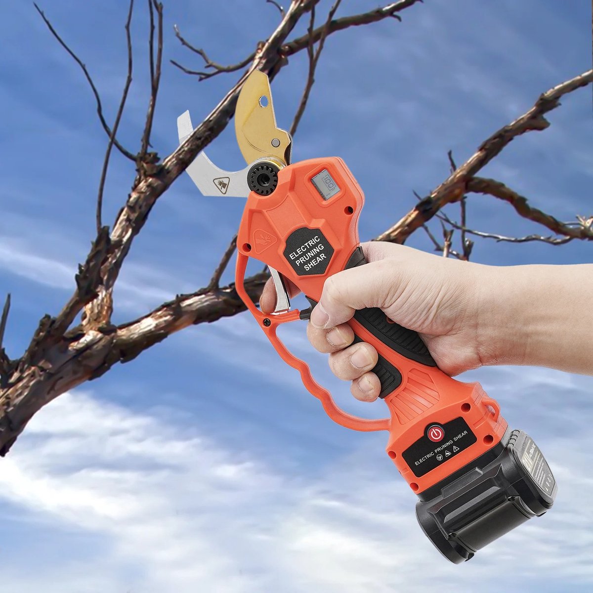 Eszenzicsâ„¢ Telescopische Snoeischaar - Incl. 2 Accu's 21V - Elektrisch - Krachtig 2000mAh - 400W - Tot 190cm en 30mm - Snijsnelheid Instelbaar - Beveiligd