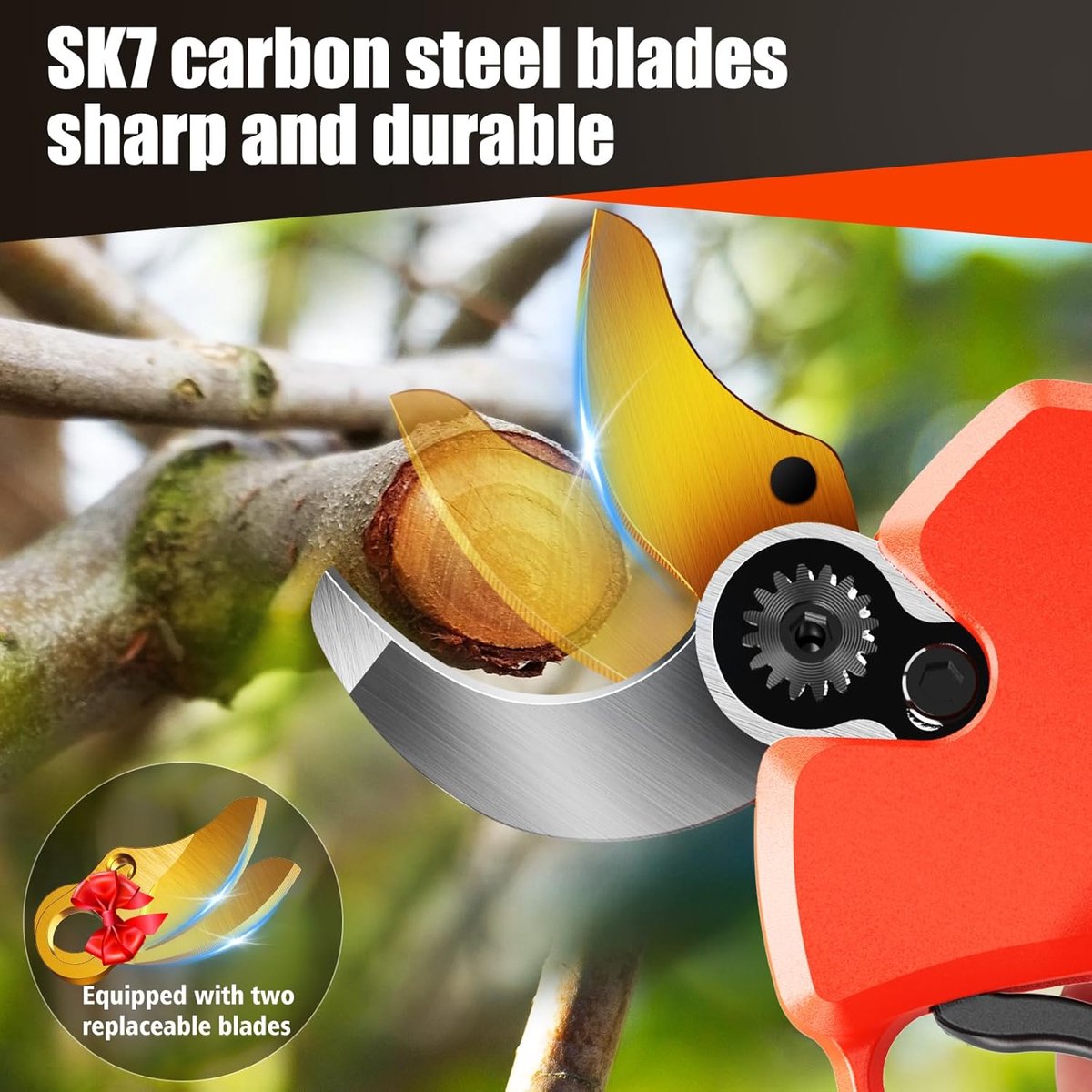 Elektrische Snoeischaar - Heggenschaar - Draadloze Elektrische Takkenschaar - Tuinschaar - Tuin Snoeischaar voor Knippen & Snoeien van Heggen & Takken
