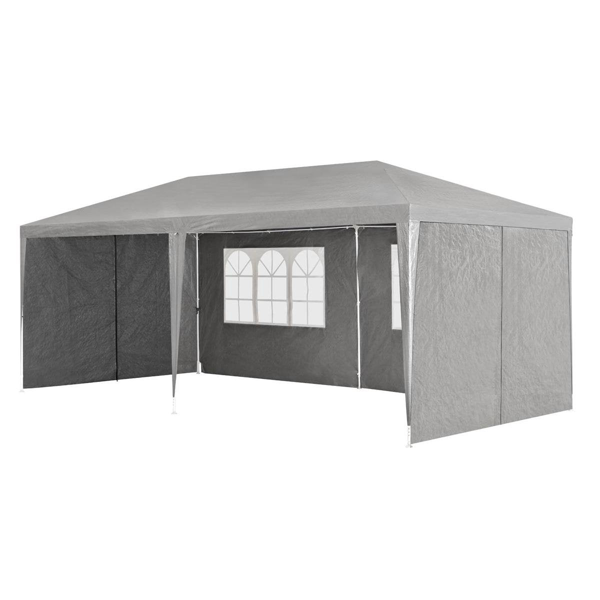 Partytent met zijwanden - 3x6M - Donkergrijs 3x6