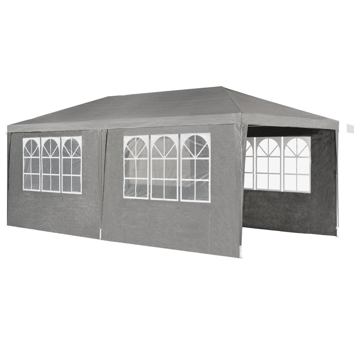 Partytent met zijwanden - 3x6M - Donkergrijs 3x6