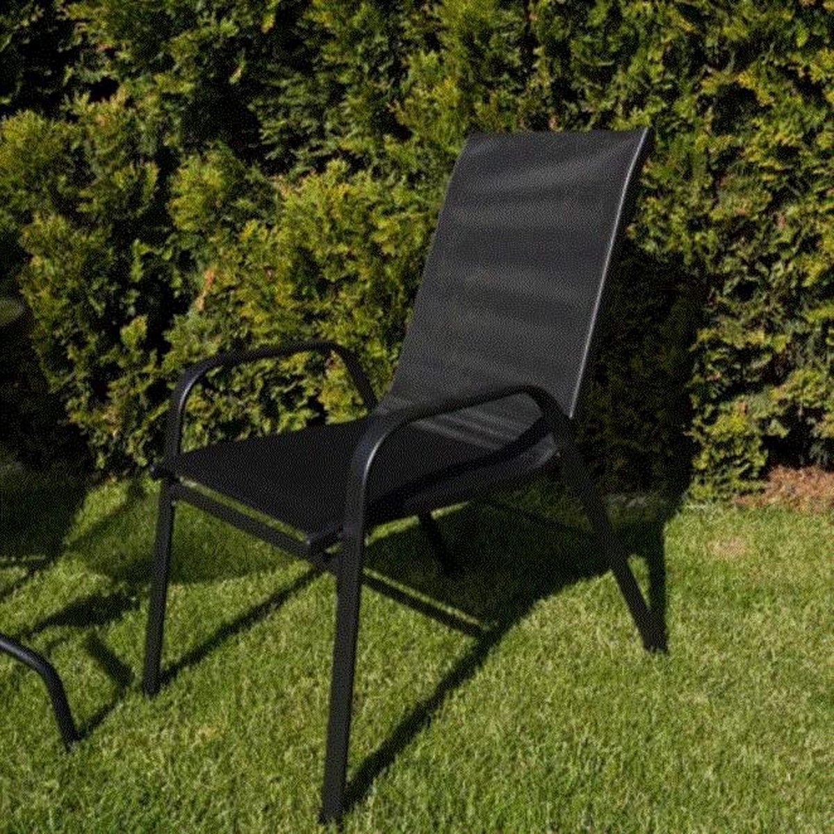 Bistroset - Tuinset - Balkonset - Tuinset 2 personen - Zwart - 3-delig - Tuintafel en 2 stoelen - 2 personen - Gecoat staal - Onderhoudsvrij staal - Patio tuinset - Kleine tuinset - Balcony set - Lounge set