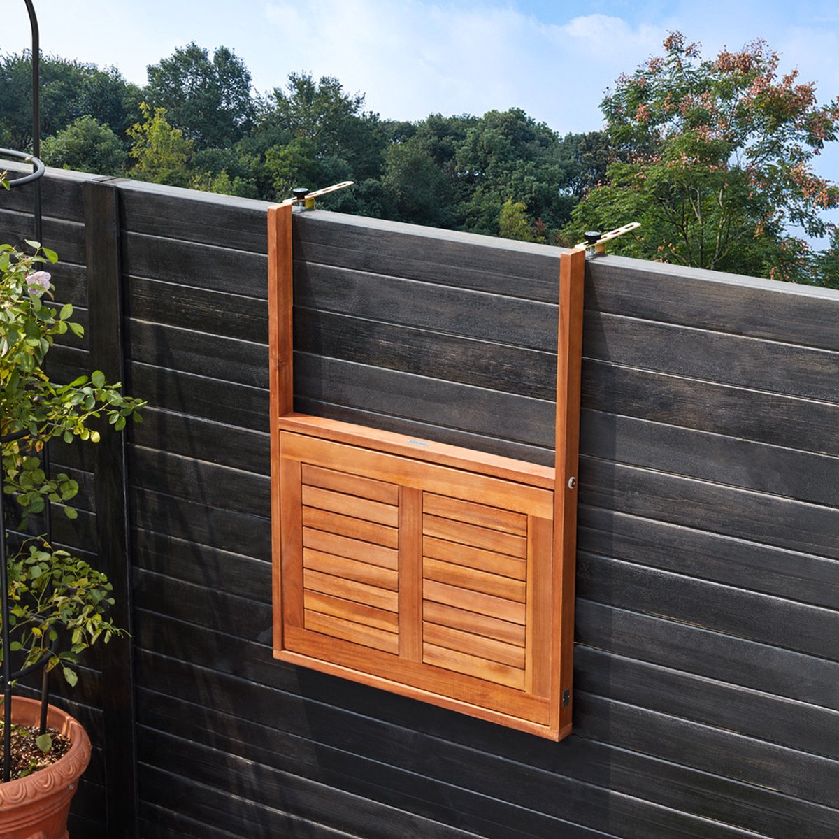 Casaria Balkontafel - FSCÂ®-Gecertificeerd Acaciahout Hangend â€“ Bruin