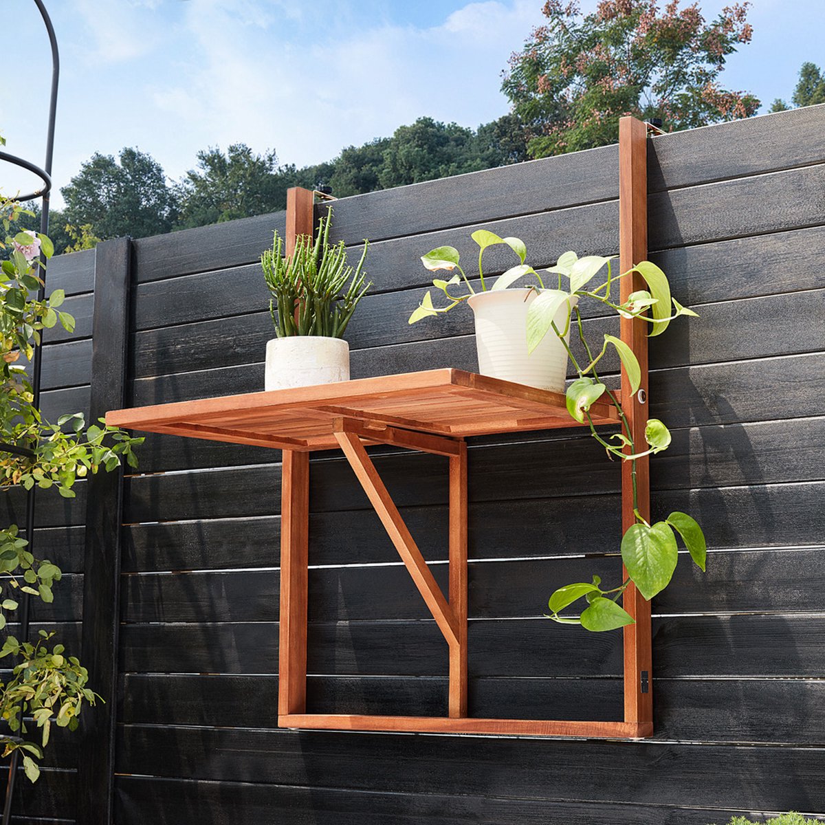 Casaria Balkontafel - FSCÂ®-Gecertificeerd Acaciahout Hangend â€“ Bruin