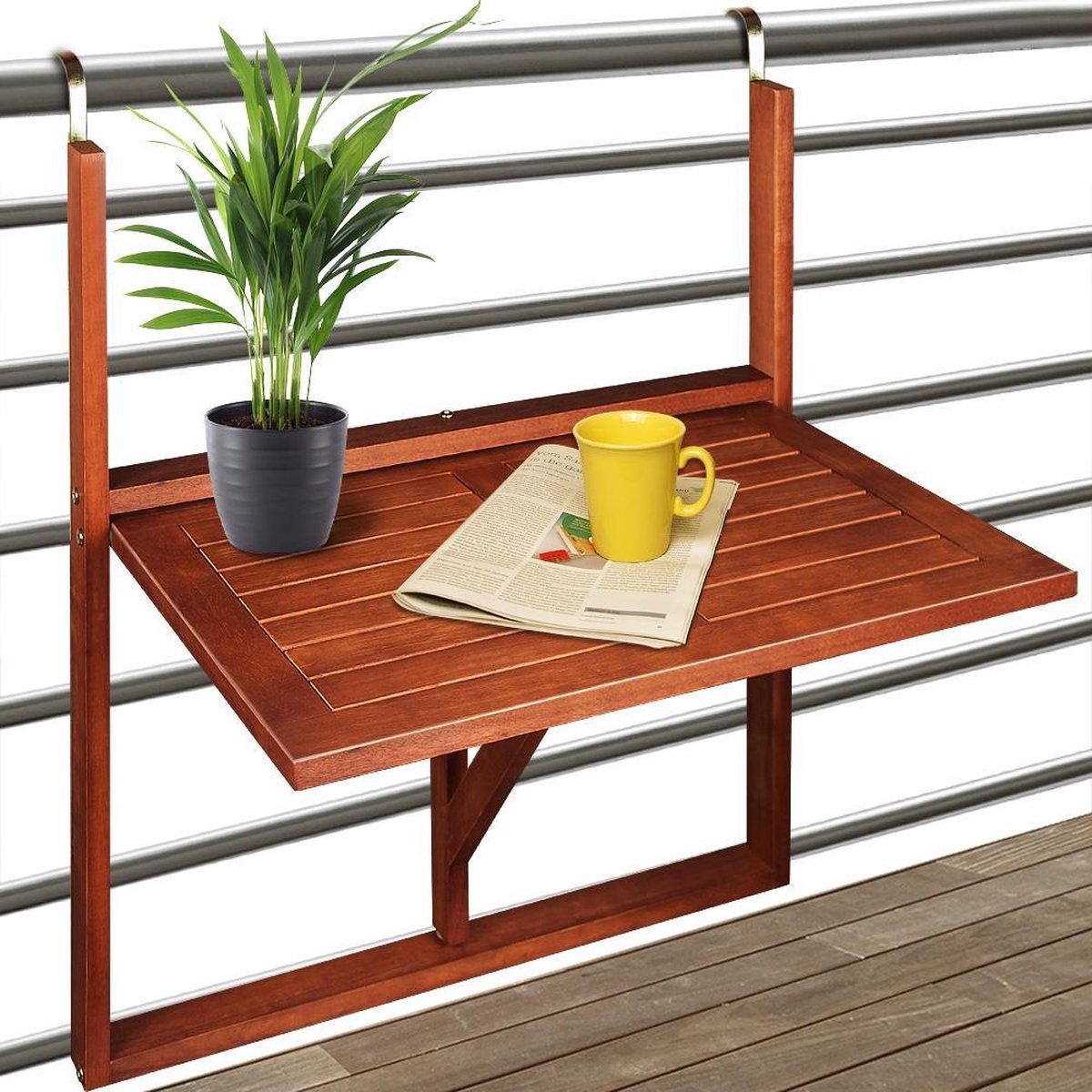 Casaria Balkontafel - FSCÂ®-Gecertificeerd Acaciahout Hangend â€“ Bruin