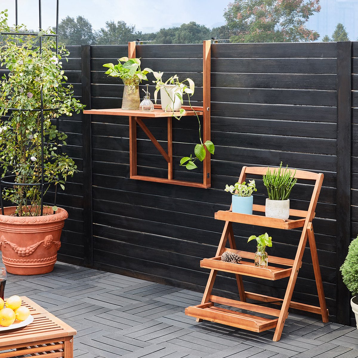 Casaria Balkontafel - FSCÂ®-Gecertificeerd Acaciahout Hangend â€“ Bruin