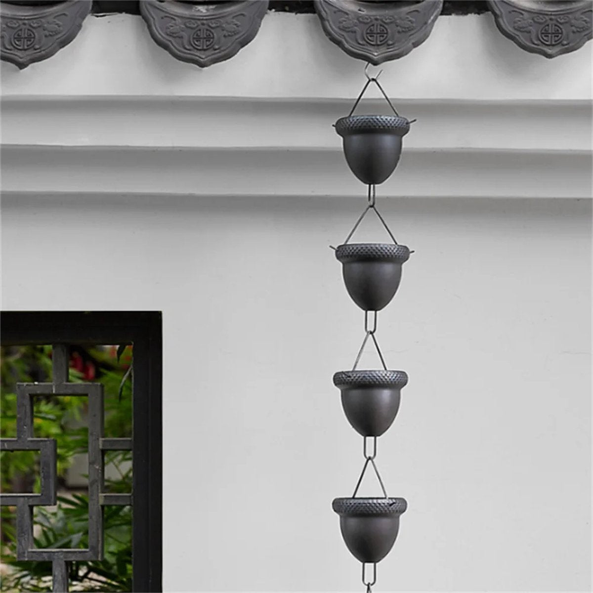 ShopEighty8 - Rain Chain - Metal Chain - Rain Catcher - Gutter Decoration - Balcony Decoration - Waterfall Effect - 1.2 M Long - Metal