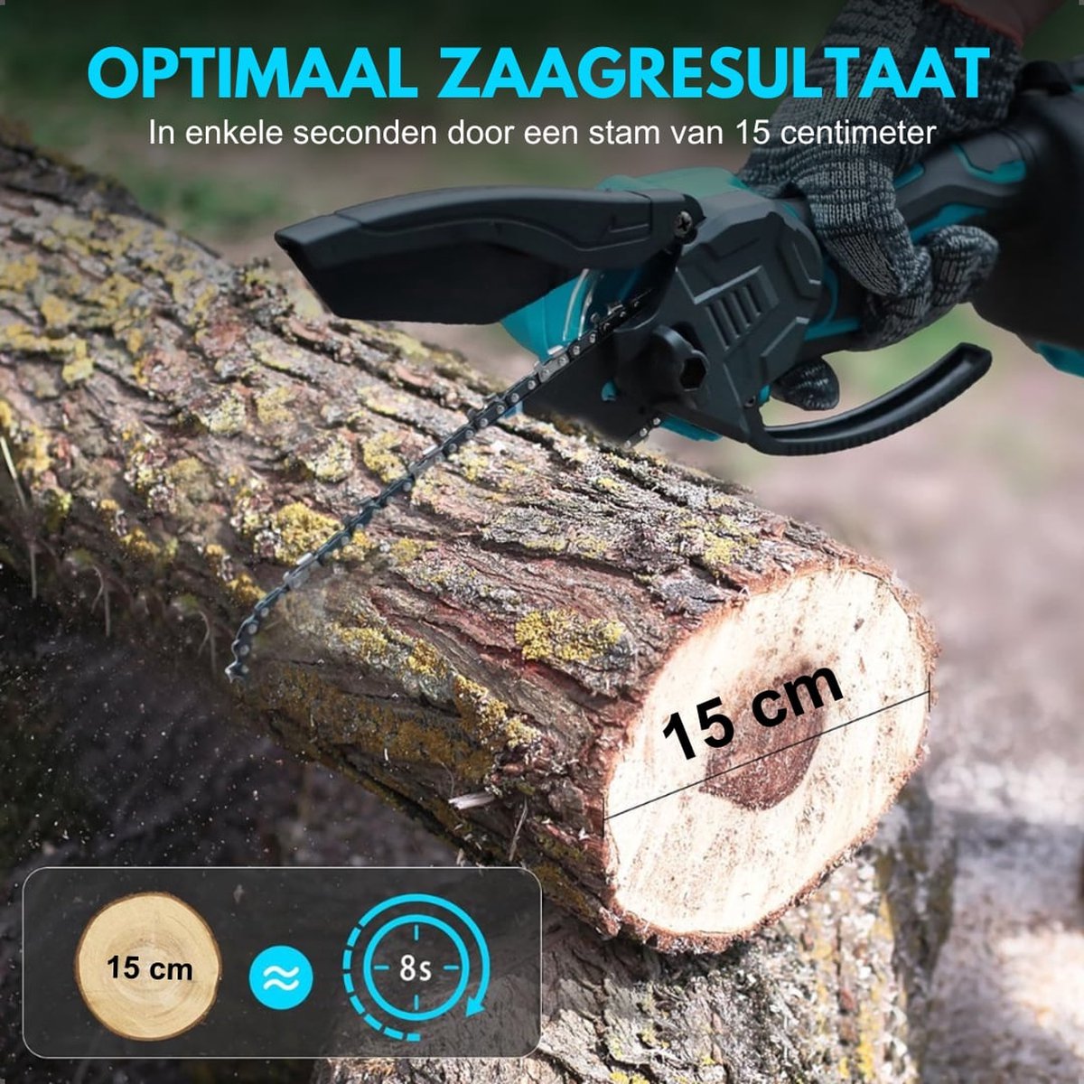 Mini chainsaw 20V Includes 2 Batteries - Electric Hand Chainsaw - Pruning Saw - Branch Saw - Tree Saw - Chainsaw